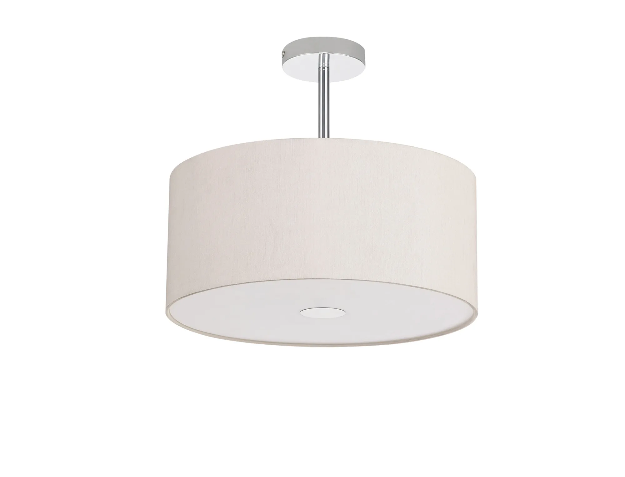 Baymont 40cm Semi Flush 3 Light Polished Chrome, Nude Beige/Moonlight, Frosted Diffuser DK0320  Deco Baymont CH NU